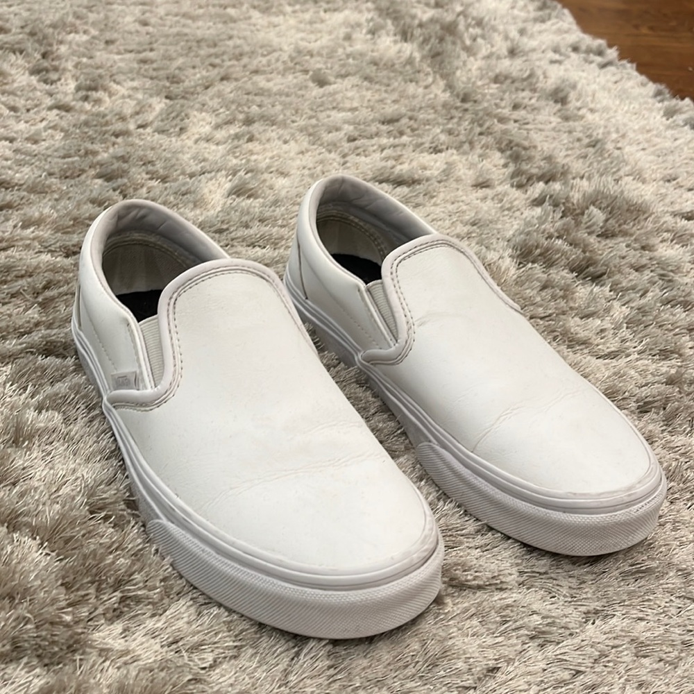 Van slip on leather shoes